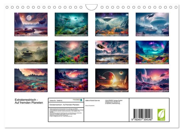 Produktbild: Extraterrestrisch - Auf fremden Planeten (Wandkalender 2026 DIN A4 quer), CALVENDO Monatskalender