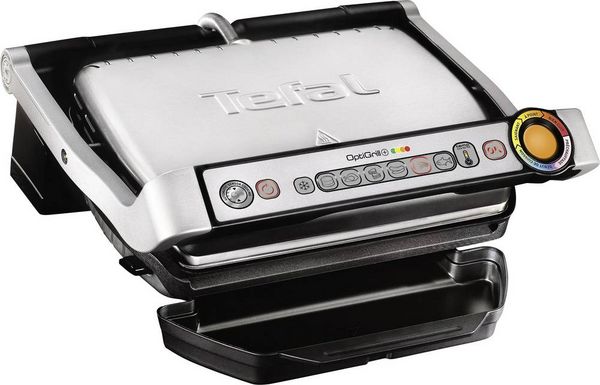 Produktbild: Tefal Optigrill+ Elektro Kontaktgrill Automatische Temperaturanpassung Edelstahl (geb&uuml;rstet), Schwarz