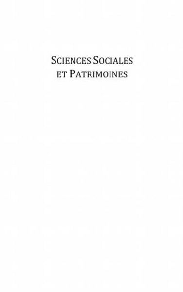 Produktbild: Sciences sociales et patrimoines