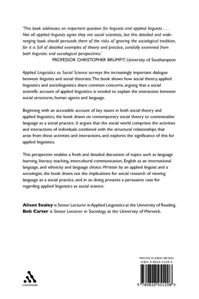 Produktbild: Applied Linguistics as Social Science