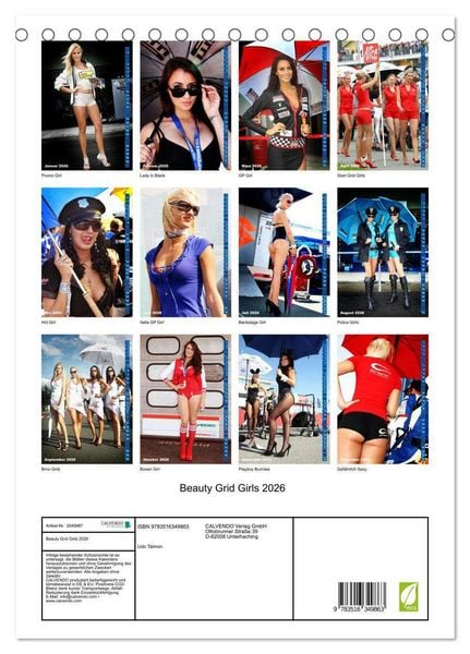 Produktbild: Beauty Grid Girls 2026 (Tischkalender 2026 DIN A5 hoch), CALVENDO Monatskalender