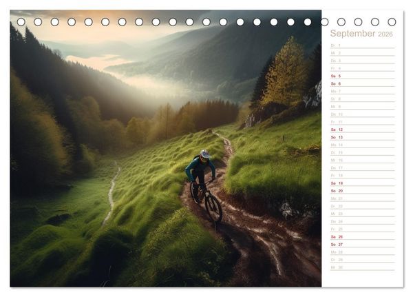 Produktbild: Mit dem Mountainbike durch die Welt (Tischkalender 2026 DIN A5 quer), CALVENDO Monatskalender
