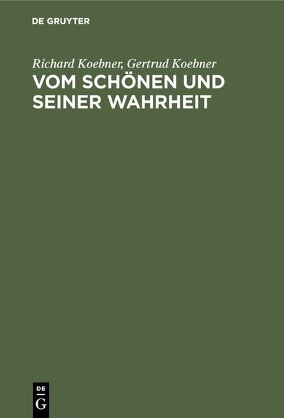 Produktbild: Vom Sch&ouml;nen und seiner Wahrheit