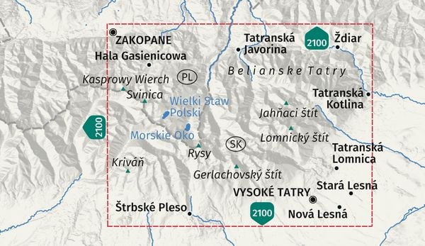 Produktbild: KOMPASS Wanderkarte 2130 Tatra Hohe, Belaer / Tatry, Vysok&eacute;, Belianske 1:25.000