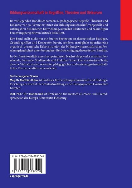 Produktbild: Bildungswissenschaft in Begriffen, Theorien und Diskursen