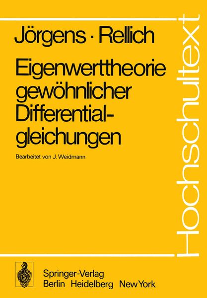 Produktbild: Eigenwerttheorie gew&ouml;hnlicher Differentialgleichungen