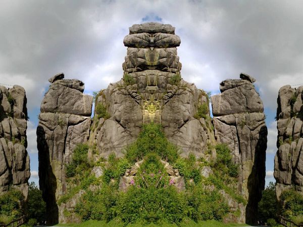 Produktbild: CALVENDO Puzzle Die Externsteine im Spiegel betrachtet | 1000 Teile Lege-Gr&ouml;&szlig;e 64x48cm Foto-Puzzle f&uuml;r gl&uuml;ckliche Stunden