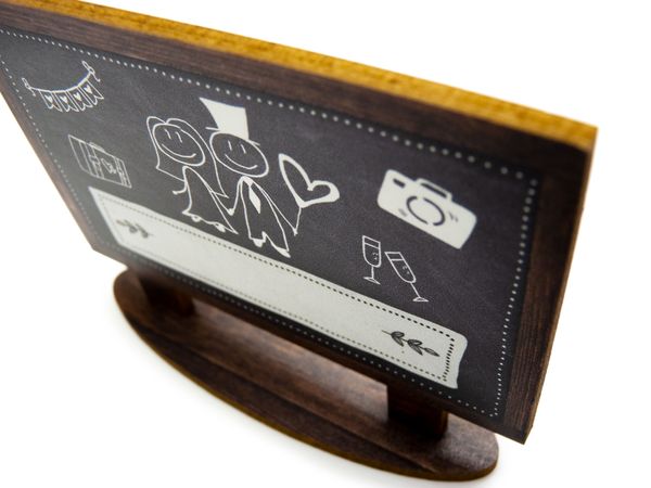 Produktbild: familiawedding 10 Tischkarten zur Hochzeit black doodle Tafel-Design