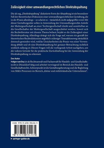 Produktbild: Zul&auml;ssigkeit einer umwandlungsrechtlichen Direktabspaltung