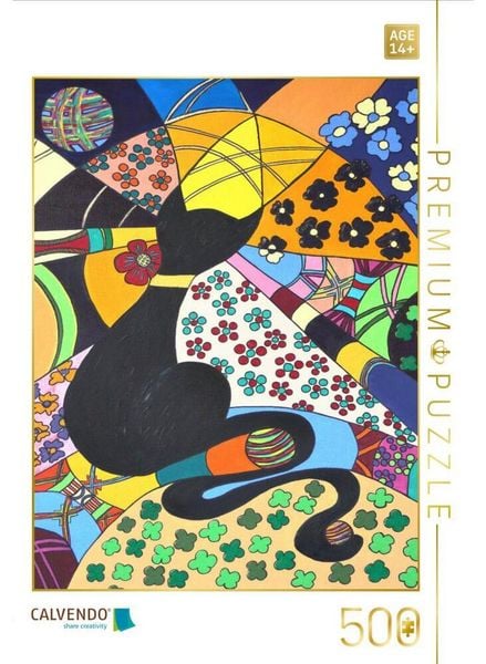 CALVENDO Puzzle Lady-Kätz, Petra Kolossa, Acryl auf Leinwand, 70x50, 2017 | 500 Teile Lege-Größe 48 × 36 cm Foto-Puzzle für Erwachsene