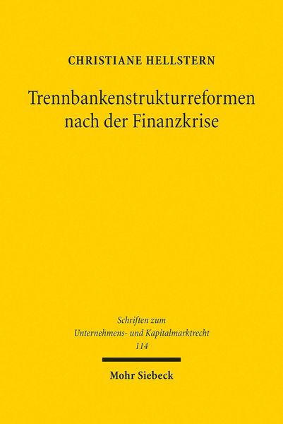 Produktbild: Trennbankenstrukturreformen nach der Finanzkrise