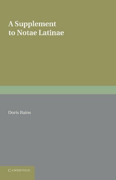 Produktbild: A Supplement to Notae Latinae