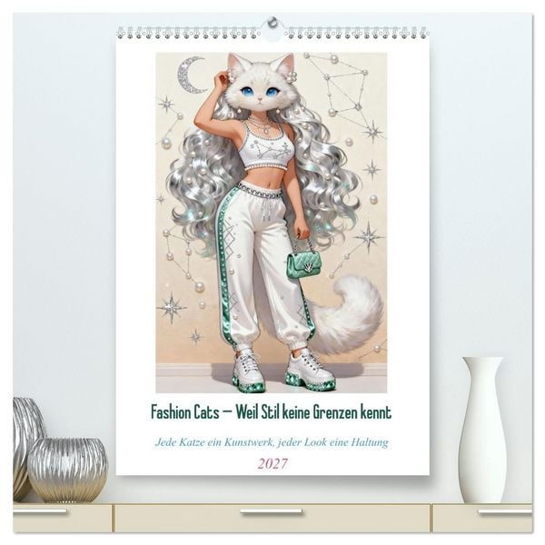 Produktbild: Fashion Cats - Weil Stil keine Grenzen kennt (hochwertiger Premium Wandkalender 2027 DIN A2 hoch), Kunstdruck in Hochglanz