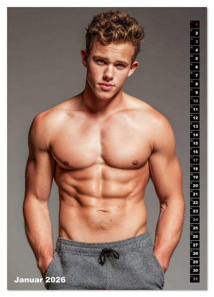Produktbild: JUNG, SEXY, UNZENSIERT - M&auml;nner nackt in Shorts (Wandkalender 2026 DIN A2 hoch), CALVENDO Monatskalender