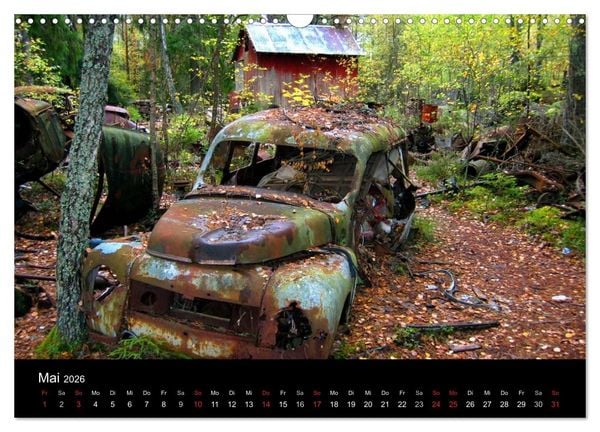 Produktbild: Schrottautos im Kyrk&ouml; Mosse (Wandkalender 2026 DIN A3 quer), CALVENDO Monatskalender