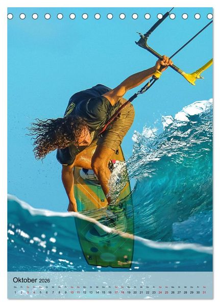 Produktbild: Kitesurfen - Fun pur (Tischkalender 2026 DIN A5 hoch), CALVENDO Monatskalender