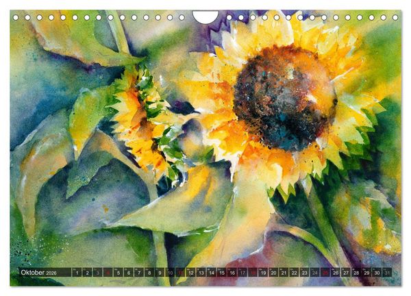 Produktbild: Garten Aquarelle (Wandkalender 2026 DIN A4 quer), CALVENDO Monatskalender