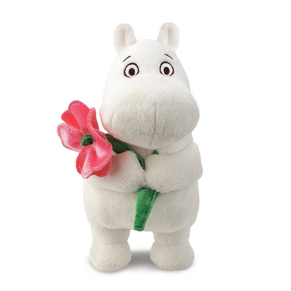 Produktbild: Moomin Standing with Pink Flower Plush Toy