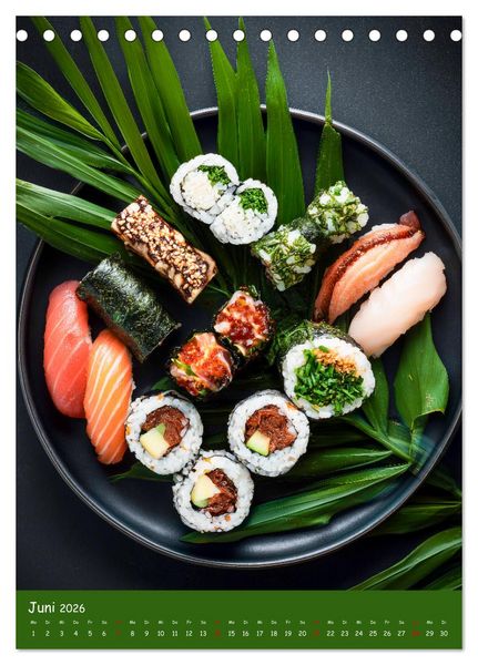 Produktbild: Sushi Kalender - Japanisches Essen f&uuml;r Sushi Liebhaber (Tischkalender 2026 DIN A5 hoch), CALVENDO Monatskalender