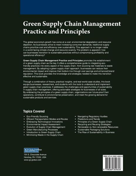 Produktbild: Green Supply Chain Management Practice and Principles