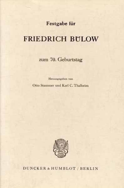 Produktbild: Festgabe f&uuml;r Friedrich B&uuml;low zum 70. Geburtstag.