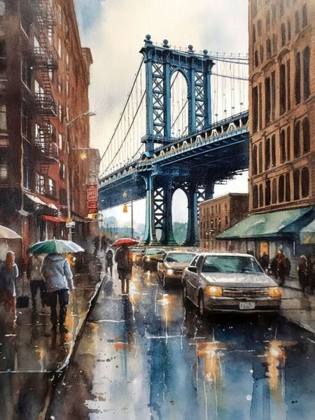 Produktbild: CALVENDO Puzzle Manhattan Bridge | 1000 Teile Lege-Gr&ouml;&szlig;e 64x48cm Foto-Puzzle f&uuml;r gl&uuml;ckliche Stunden