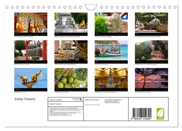 Produktbild: Erlebe Thailand (Wandkalender 2026 DIN A4 quer), CALVENDO Monatskalender