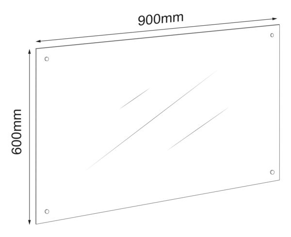 Produktbild: K&uuml;chenr&uuml;ckwand Herd Spritzschutz 90 x 60 cm Esilo