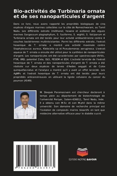 Produktbild: Bio-activit&eacute;s de Turbinaria ornata et de ses nanoparticules d'argent