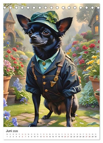 Produktbild: Chihuahua Karrieren (Tischkalender 2026 DIN A5 hoch), CALVENDO Monatskalender