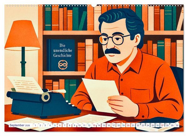 Produktbild: Michael Ende (Wandkalender 2026 DIN A2 quer), CALVENDO Monatskalender