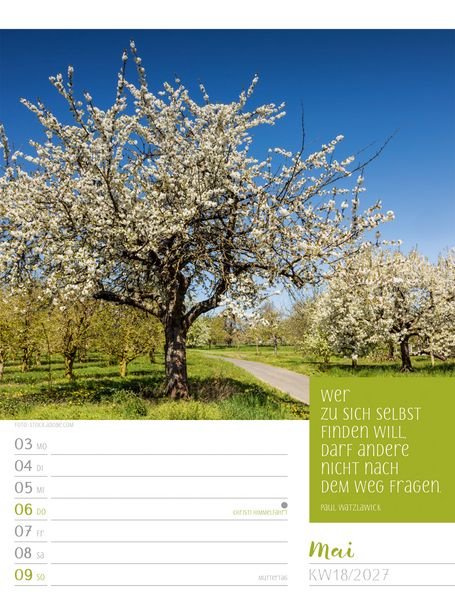 Produktbild: Augenblicke der Achtsamkeit Wochenplaner Kalender 2027