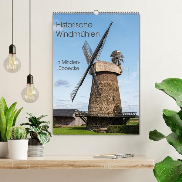 Produktbild: Historische Windm&uuml;hlen in Minden-L&uuml;bbecke (Wandkalender 2026 DIN A2 hoch), CALVENDO Monatskalender