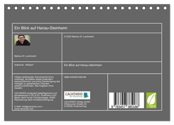 Produktbild: Ein Blick auf Hanau-Steinheim (Tischkalender 2026 DIN A5 quer), CALVENDO Monatskalender