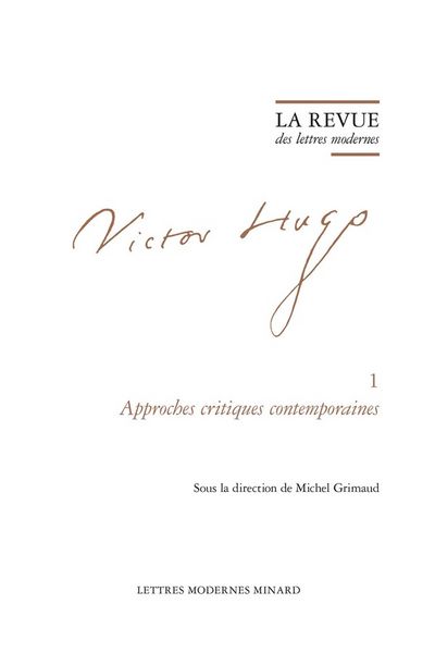 Produktbild: La Revue des Lettres Modernes; Victor Hugo N.1; Approches Critiques