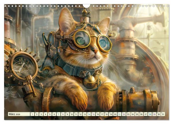 Produktbild: Steampunk - Bl&uuml;tezeit der Mechanik (Wandkalender 2026 DIN A3 quer), CALVENDO Monatskalender