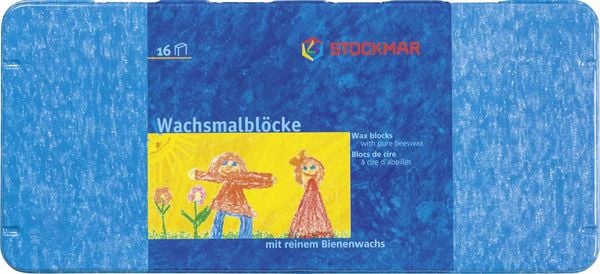 Produktbild: Stockmar Wachsmalbl&ouml;cke, wasserfest aus Bienenwachs im Blechetui, 16er Set