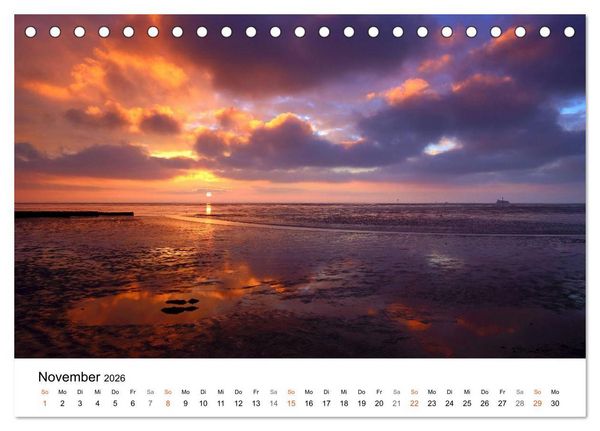 Produktbild: Nordseebad Wremen - Strandimpressionen (Tischkalender 2026 DIN A5 quer), CALVENDO Monatskalender