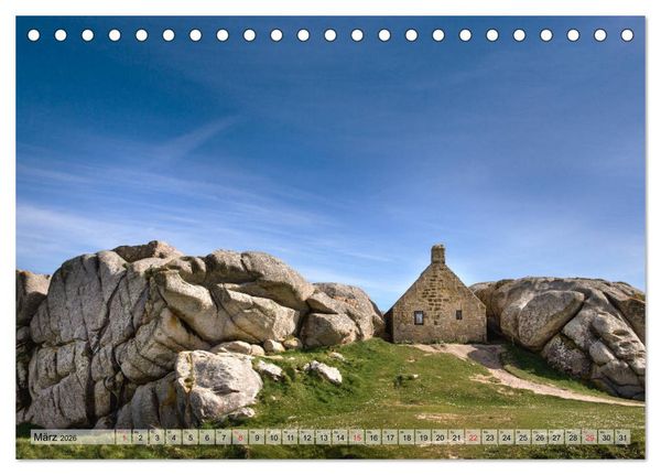 Produktbild: Bretagne - Felsenk&uuml;ste, Sandstr&auml;nde und viel zu sehen (Tischkalender 2026 DIN A5 quer), CALVENDO Monatskalender