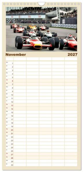Produktbild: Familienplaner 2027 - Formel 1 in den sechziger Jahren mit 5 Spalten (Wandkalender, 21 x 45 cm) CALVENDO