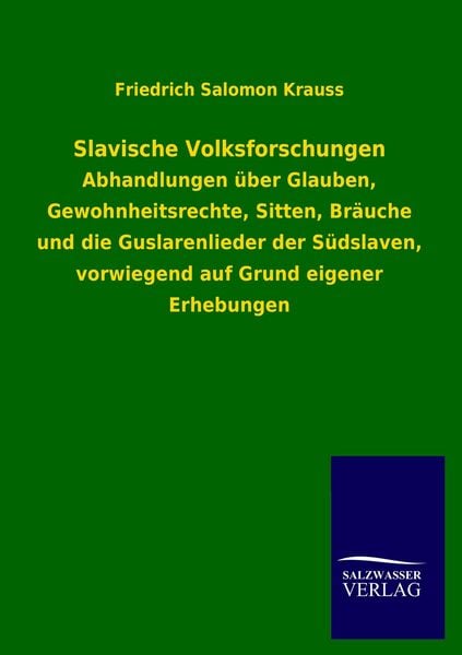 Produktbild: Slavische Volksforschungen