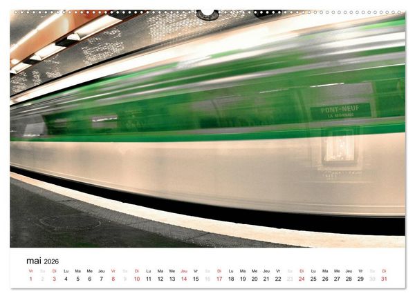 Produktbild: Paris M&eacute;tropolitain (Calendrier mural 2026 DIN A2 vertical) calendrier de bureau