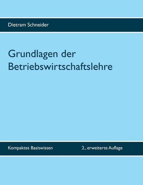 Produktbild: Grundlagen der Betriebswirtschaftslehre
