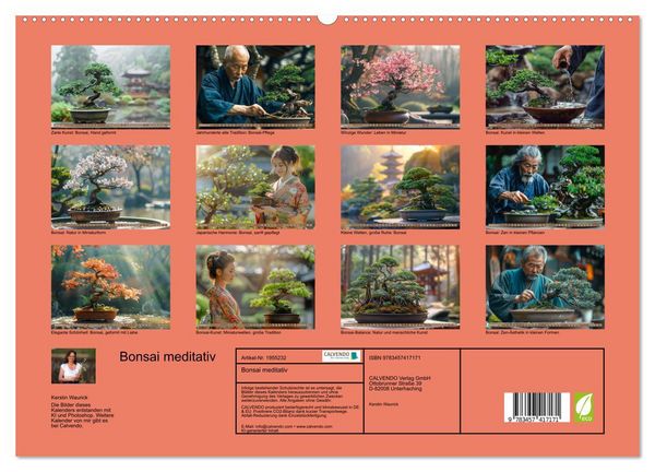 Produktbild: Bonsai meditativ (hochwertiger Premium Wandkalender 2026 DIN A2 quer), Kunstdruck in Hochglanz