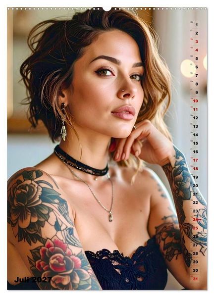 Produktbild: Tattoo Beautys (Wandkalender 2027 DIN A2 hoch), CALVENDO Monatskalender
