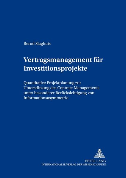Produktbild: Vertragsmanagement f&uuml;r Investitionsprojekte