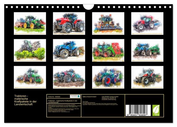Produktbild: Traktoren - malerische Kraftpakete in der Landwirtschaft (Wandkalender 2026 DIN A4 quer), CALVENDO Monatskalender