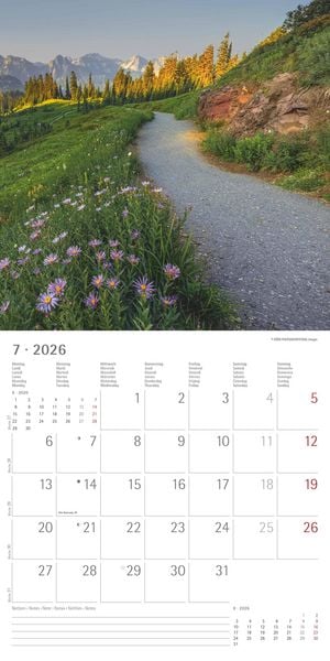 Produktbild: Wege 2026 - Broschürenkalender 30x30 cm (30x60 geöffnet) - Kalender mit Platz für Notizen - Paths - Bildkalender - Wandplaner - Naturkalender