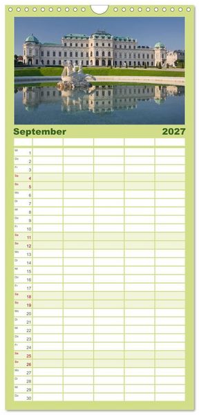 Produktbild: Familienplaner 2027 - Traumhaftes Wien mit 5 Spalten (Wandkalender, 21 x 45 cm) CALVENDO