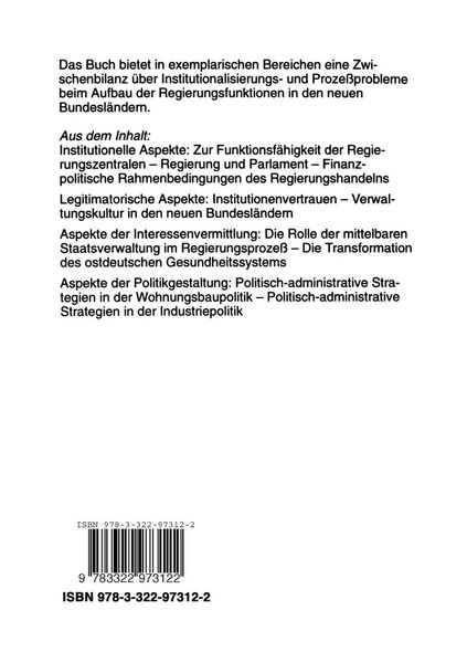 Produktbild: Regieren in den neuen Bundesl&auml;ndern